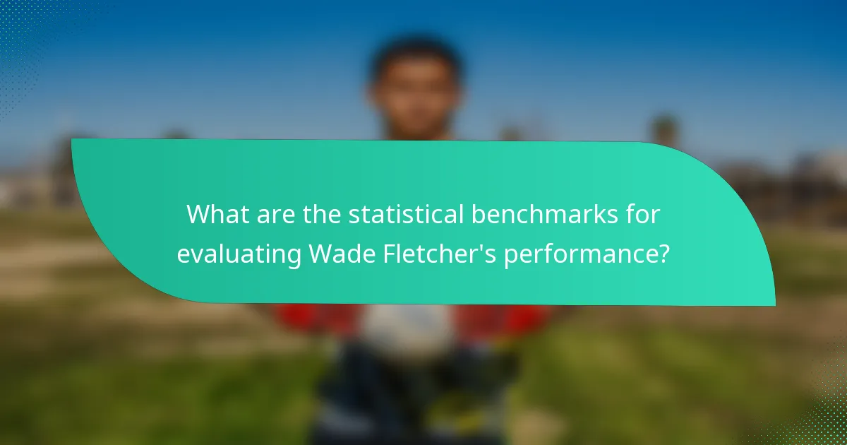 What are the statistical benchmarks for evaluating Wade Fletcher's performance?