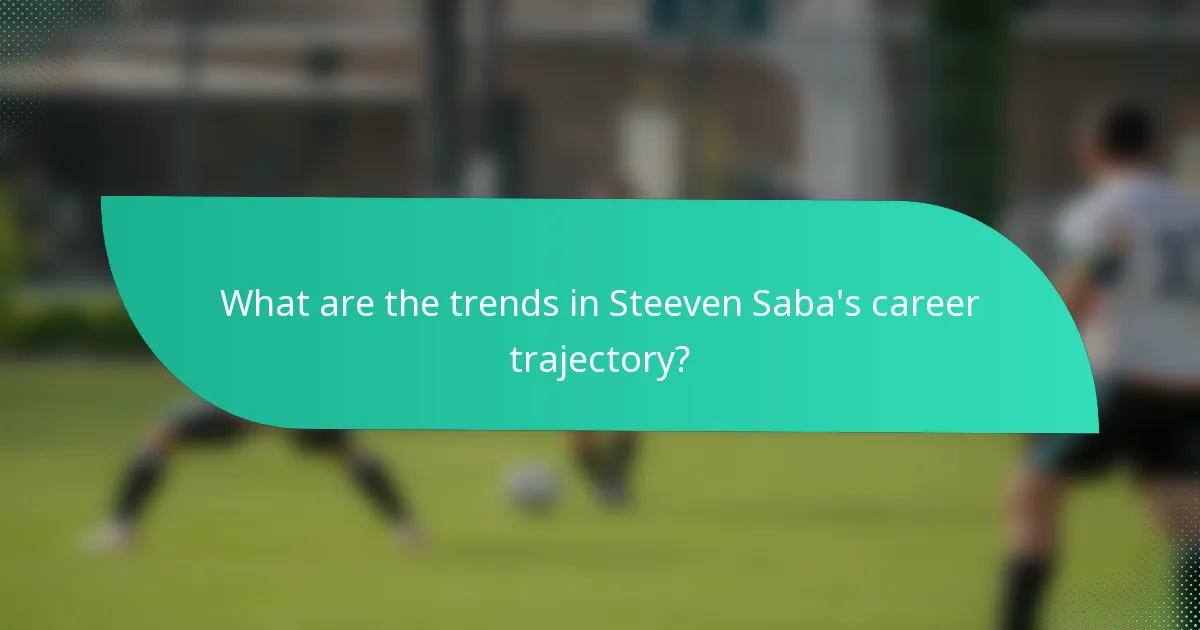 What are the trends in Steeven Saba's career trajectory?