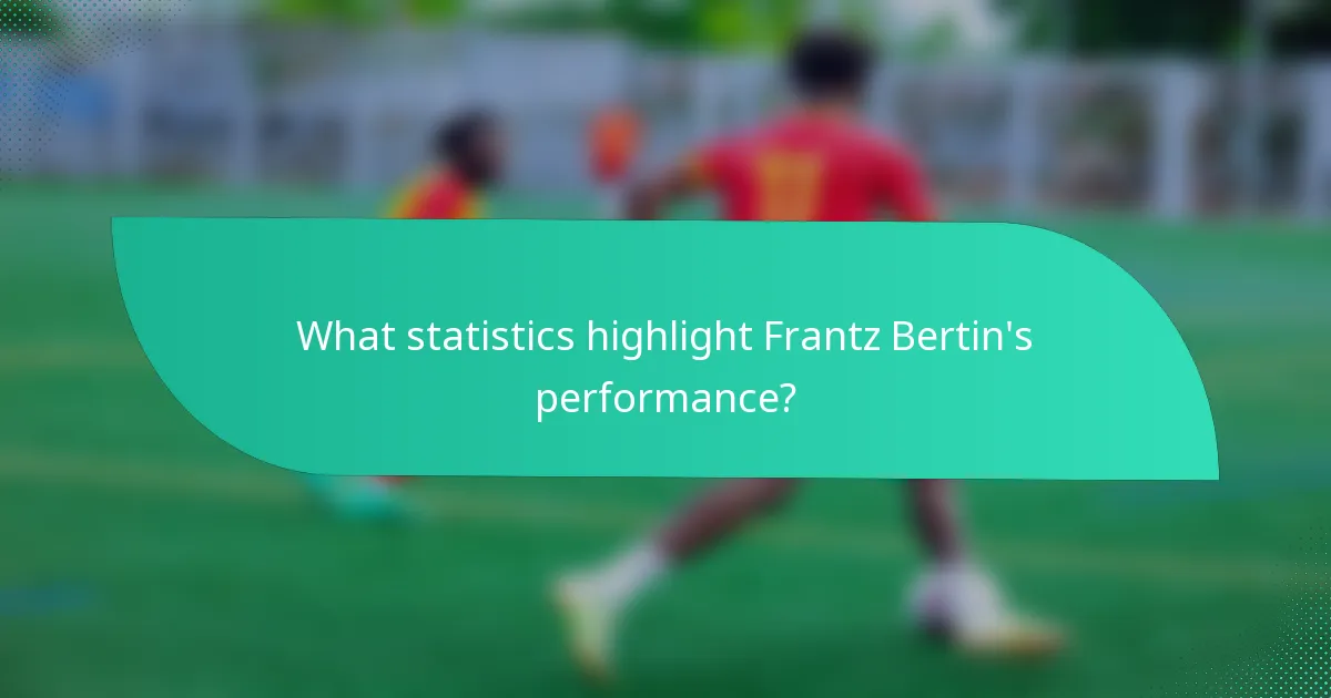 What statistics highlight Frantz Bertin's performance?